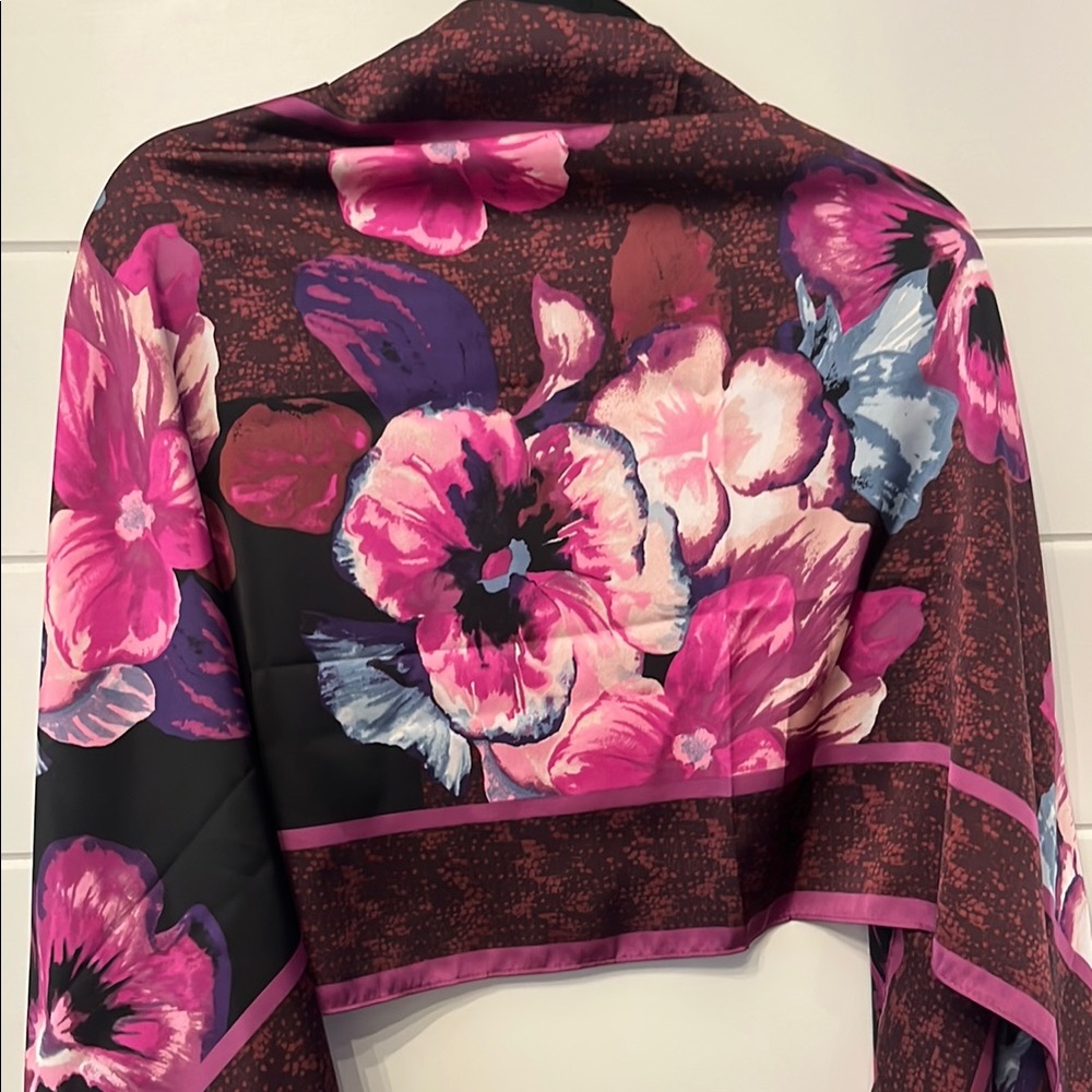White House Black Market Floral Silk Scarf
